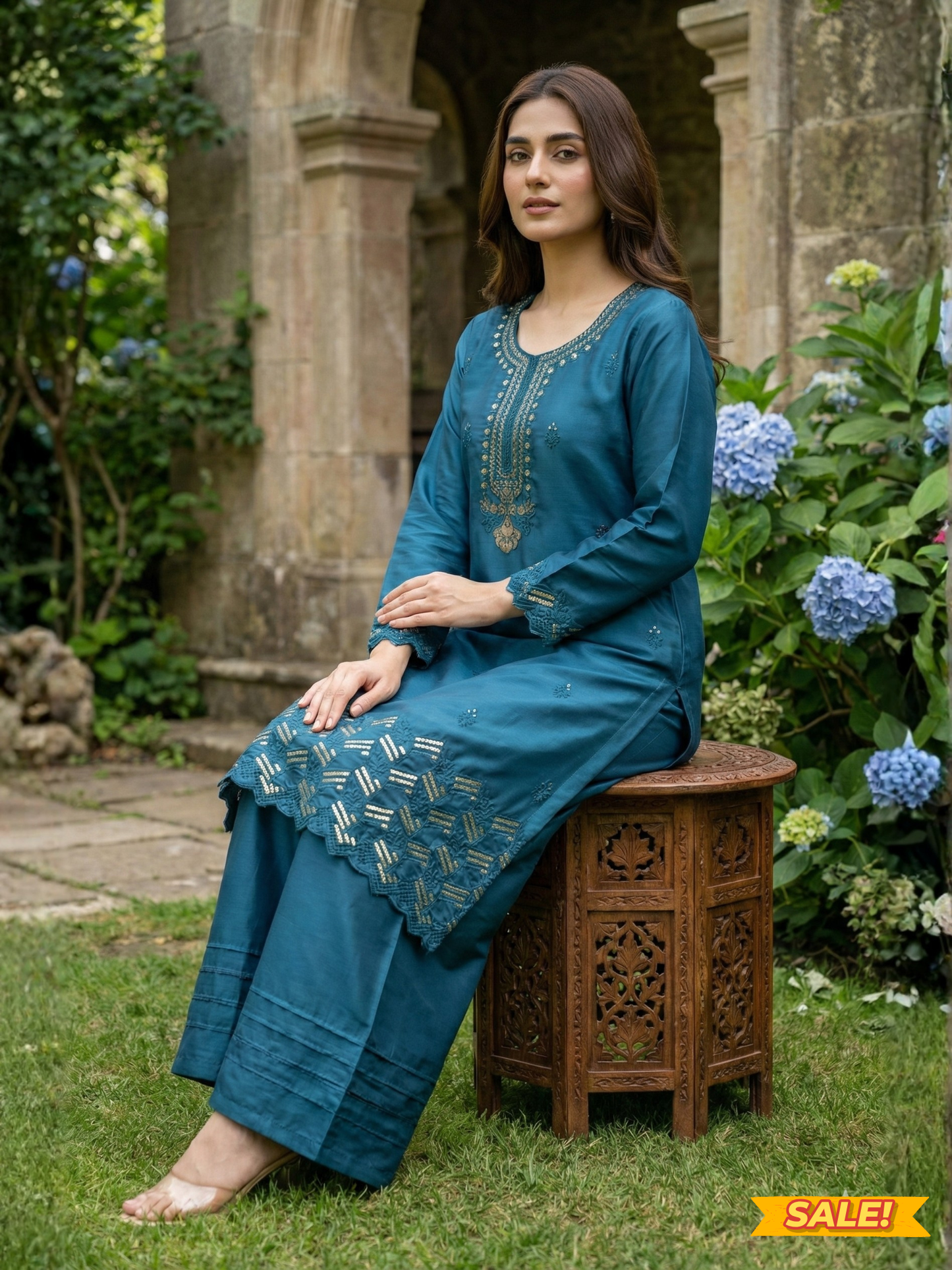 Embroidered Suit – Long Shirt & Trouser