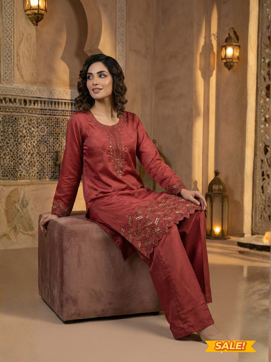 Embroidered Suit – Long Shirt & Trouser